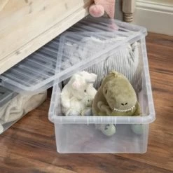 B&M Jumbo Underbed Storage Box With Lid 42L - Clear -Home Living Deals Store 257918 42l jumbo underbed storage box with lid clear 4