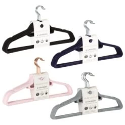 B&M Pure Velvet Hangers 8pk - Black -Home Living Deals Store 333534 8pk velvet hangers group