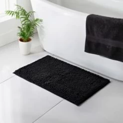 B&M Signature Microfibre Noodle Bath Mat - Black