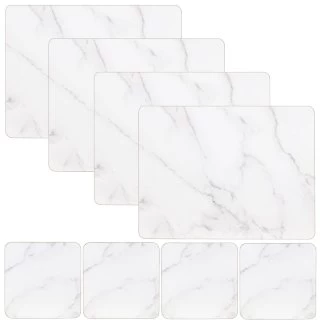 B&M Modern Cork Placemat & Coaster Set 8pc - Marble 1 B&M Modern Cork Placemat & Coaster Set 8pc - Marble