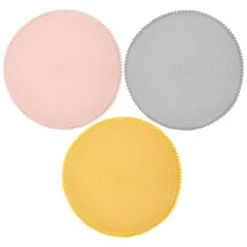 B&M Grey Round Pom Pom Placemats 4pk -Home Living Deals Store 355688 355688 355689 pom pom placemats main