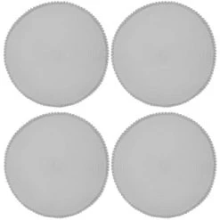B&M Grey Round Pom Pom Placemats 4pk -Home Living Deals Store 355688 pom pom placemats grey 3