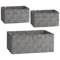 B&M Woven Storage Baskets 3pk - Silver -Home Living Deals Store 365979 3pk woven baskets silver group