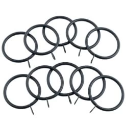 B&M Metal Curtain Rings 10pk - Black