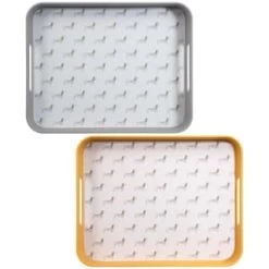 B&M Sausage Dog Bamboo Tray With Handles - Ochre -Home Living Deals Store 369483 sausage dog printed bamboo tray with handles ochre