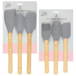B&M Betty Winters Silicone Utensils 3pk - Grey -Home Living Deals Store 369972 3pk betty winters silicone utensils grey main