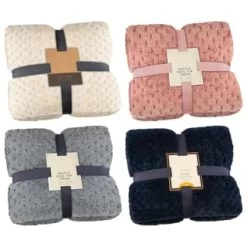 B&M Waffle Faux Fur Throw - Navy -Home Living Deals Store 372937 372948 372950 waffle faux fur throw group 1