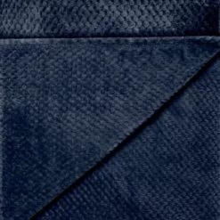 B&M Waffle Faux Fur Throw - Navy -Home Living Deals Store 372950 waffle faux fur throw navy 2