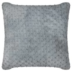 Waffle Faux Fur Cushion - Grey