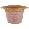 B&M Small Two Tone Wicker Basket - Pink