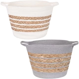 Striped Basket - Grey 2 Striped Basket - Grey - Image 2