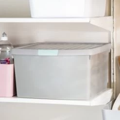 B&M Waffle Clip Box 25.5L - Grey -Home Living Deals Store 375472 grey 25 5l waffle clip box 3