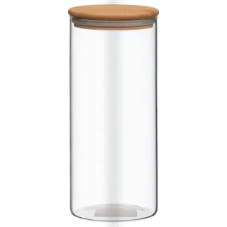 Glass Cannister With Airtight Bamboo Lid - Large 1 Glass Cannister With Airtight Bamboo Lid - Large