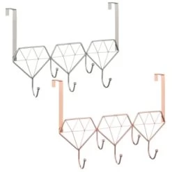 B&M Diamond Geo Overdoor Hooks - Rose Gold -Home Living Deals Store 377705 diamon geo over door hook main
