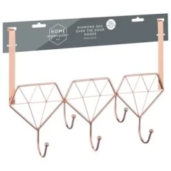 B&M Diamond Geo Overdoor Hooks - Rose Gold