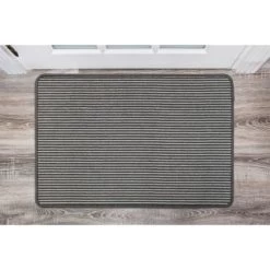 B&M Loop Washable Doormat 50 X 75cm - Grey Stripe