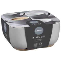 Simply Everyday Gloss Mugs 4pk - Grey -Home Living Deals Store 380120 4pk simply everyday mugs grey 2