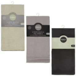 Simply Everyday Waffle Tea Towels 3pk - Grey 7 Simply Everyday Waffle Tea Towels 3pk - Grey -Home Living Deals Store 380223 380224 380225 3pk simply everyday waffle teal towels main 1