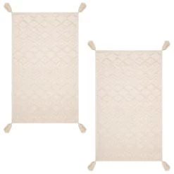 B&M Homestead Embossed Tea Towels With Tassels 2pk - Natural -Home Living Deals Store 380229 2pk homestead embossed tea towel with tassels 2