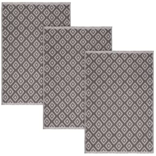 B&M Grey Textured Tea Towels 3pk 2 B&M Grey Textured Tea Towels 3pk - Image 2