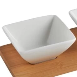 B&M Set Of 3 Serving Bowls With Bamboo Tray - Square 8 B&M Set Of 3 Serving Bowls With Bamboo Tray - Square -Home Living Deals Store 380368 3pk serving boards with bamboo tray square 2