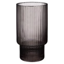 B&M Urban Paradise Smokey Ribbed Glass Tumbler - Grey