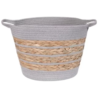 Striped Basket - Grey 1 Striped Basket - Grey