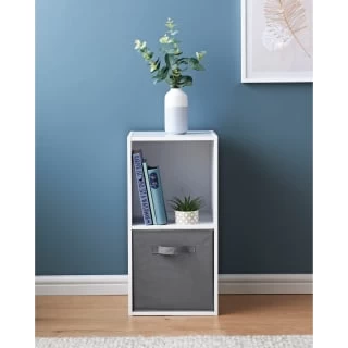 Lokken 2 Cube Basket Storage - White 1 Lokken 2 Cube Basket Storage - White