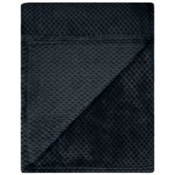 B&M Waffle Fleece Throw - Black -Home Living Deals Store 383147 supersoft waffle fleece throw black 3