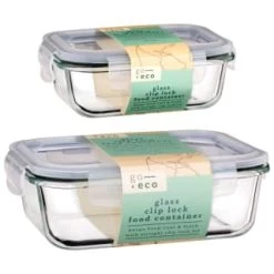 B&M Small Eco Glass Clip Lock Food Container 8 B&M Small Eco Glass Clip Lock Food Container -Home Living Deals Store 388506 388507 glass clip lock food container group 2