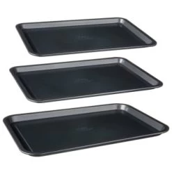 Betty Crocker Non-Stick Baking Tray Set 3pc -Home Living Deals Store 388523 set of 3 non stick baking trays group 2