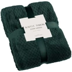 B&M Waffle Throw - Dark Green