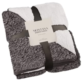 B&M Montana Two Tone Sherpa Throw - Charcoal 1 B&M Montana Two Tone Sherpa Throw - Charcoal