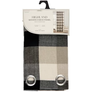 B&M Highland Woven Check Panel 54 X 86" - Mono 1 B&M Highland Woven Check Panel 54 X 86" - Mono