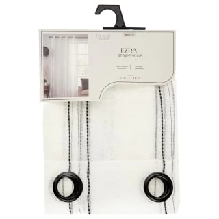 Ezra Stripe Voile With Black Eyelets 55 X 90" 1 Ezra Stripe Voile With Black Eyelets 55 X 90"