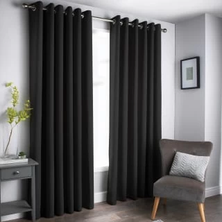 B&M Oxford Black Black Out Curtains With Eyelets 66 X 72" 1 B&M Oxford Black Black Out Curtains With Eyelets 66 X 72"