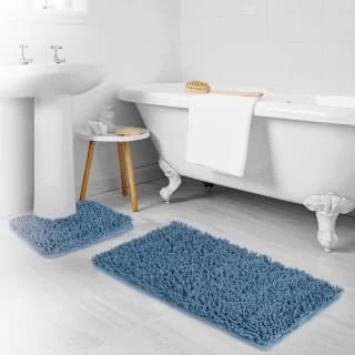 B&M Noodle Bath Mat Set - Blue 1 B&M Noodle Bath Mat Set - Blue