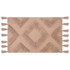 B&M Diamond Flatweave Bath Mat - Mink