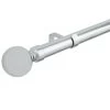 B&M Shiny Nickle Silver Orb Curtain Pole 70 - 120cm