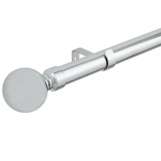 B&M Shiny Nickle Silver Orb Curtain Pole 70 - 120cm 1 B&M Shiny Nickle Silver Orb Curtain Pole 70 - 120cm