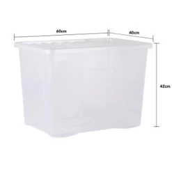 B&M Extra Large Storage Box With Lid -Home Living Deals Store 391380 clear 80l storgae box and lid 3