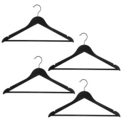 B&M Matt Black Wooden Hangers 4pk 5 B&M Matt Black Wooden Hangers 4pk -Home Living Deals Store 392148 4pk matte black wooden hangers 2
