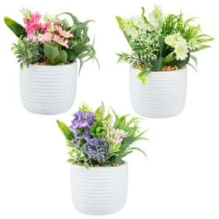 Bloom Mixed Flowers In Pot - White -Home Living Deals Store 392829 mixed flowers in pot group