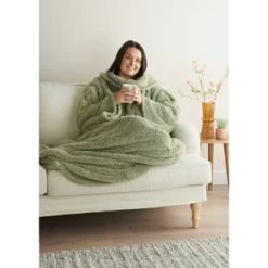 Home Essentials Teddy TV Blanket - Sage -Home Living Deals Store 393430 home essentials teddy tv blanket sage