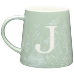 B&M Floral Alphabet Mug (Assorted) -Home Living Deals Store 394397 floral alphabet mug green j