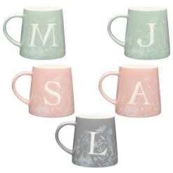 B&M Floral Alphabet Mug (Assorted) -Home Living Deals Store 394397 floral alphabet mug group