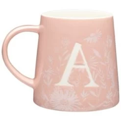 B&M Floral Alphabet Mug (Assorted) -Home Living Deals Store 394397 floral alphabet mug pink a