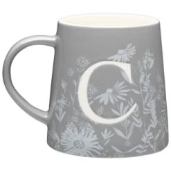 B&M Floral Alphabet Mug (Assorted) -Home Living Deals Store 394400 floral alphabet mug grey c