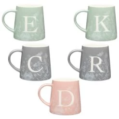 B&M Floral Alphabet Mug (Assorted) -Home Living Deals Store 394400 floral alphabet mug group