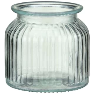 B&M Small Ribbed Glass Jar With Wooden Lid 3 B&M Small Ribbed Glass Jar With Wooden Lid - Image 3